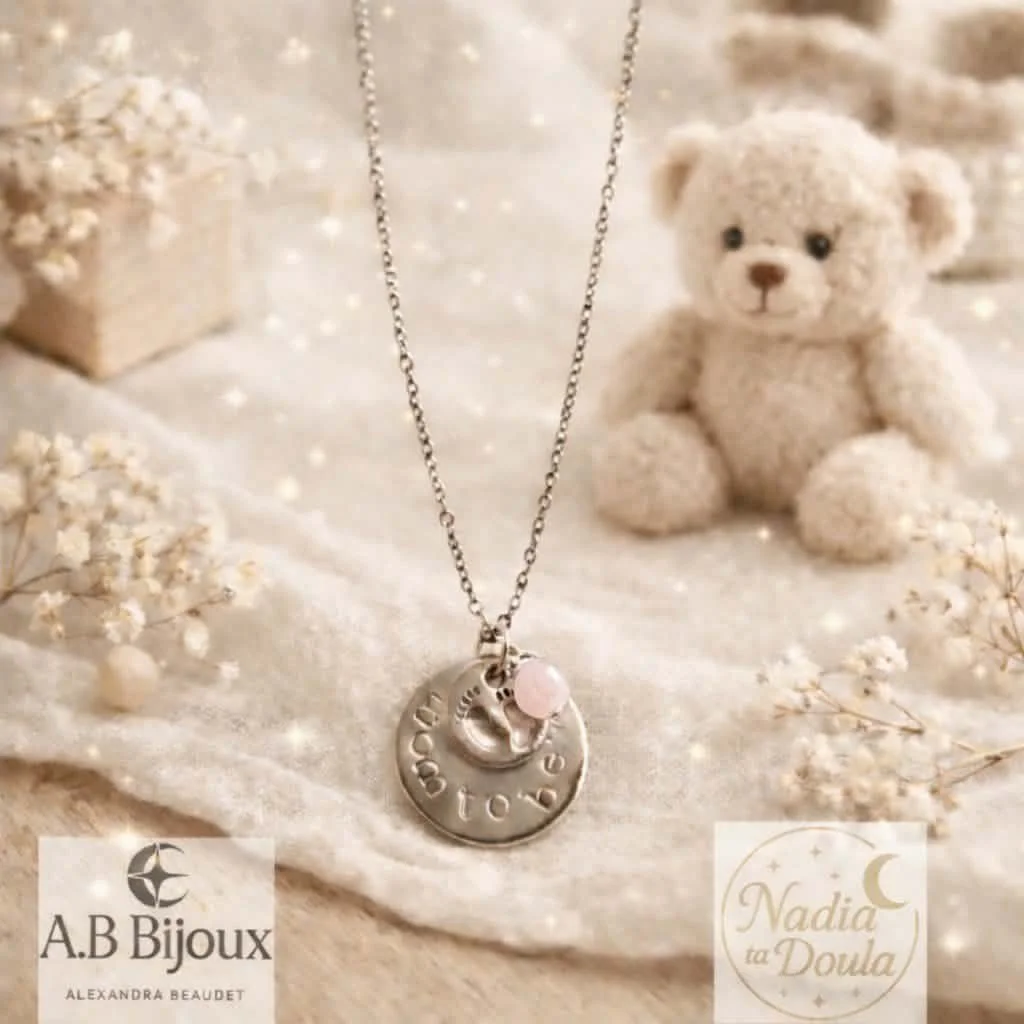 Collier Mom to be — Quartz rose